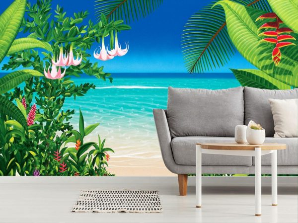 Flowers | Lover’s Trail Wallpaper Mural Beach & Tropical Beach & Tropical