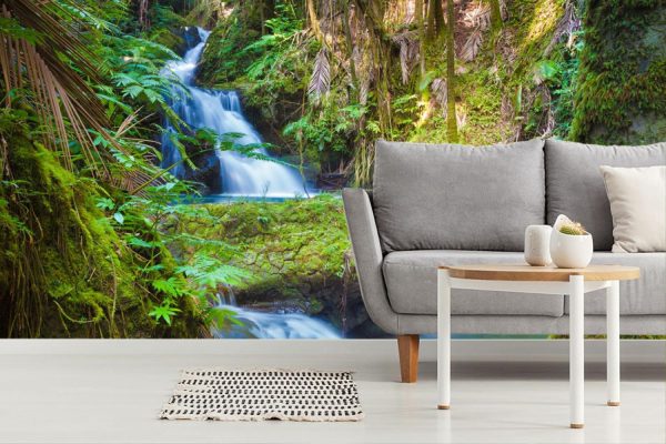 Forests | Beautiful Waterfall In Tropical Rainforest In Hawaii Wall Mural Forests Forests