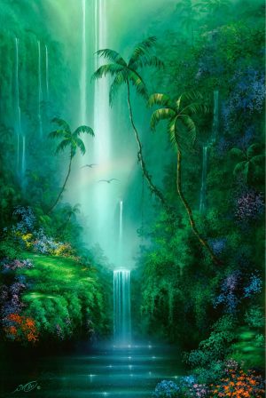 Forests | Emerald Falls Mural Wallpaper Forests Forests