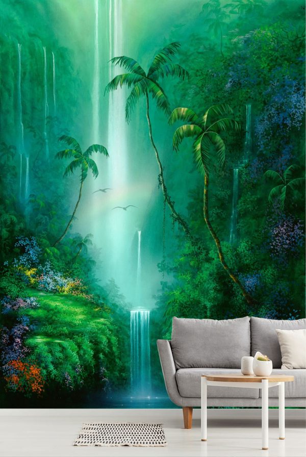 Forests | Emerald Falls Mural Wallpaper Forests Forests