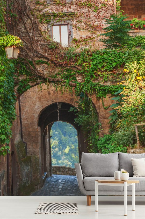 Italian | Arches in a Tuscan Village Mural Wallpaper Italian Italian