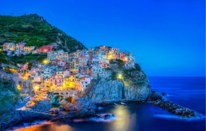 Italian | Beautiful Evening View of the Manarola Village Wall Mural Italian Italian