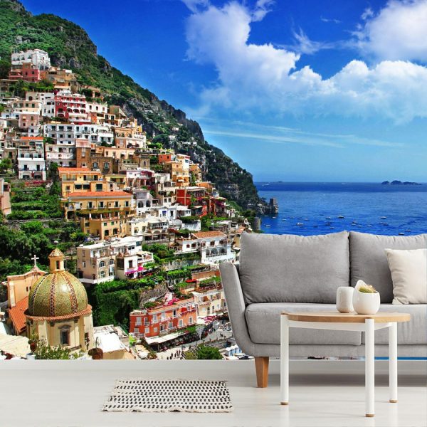 Italian | Beautiful Positano Amalfi Coast Mural Wallpaper Italian Italian