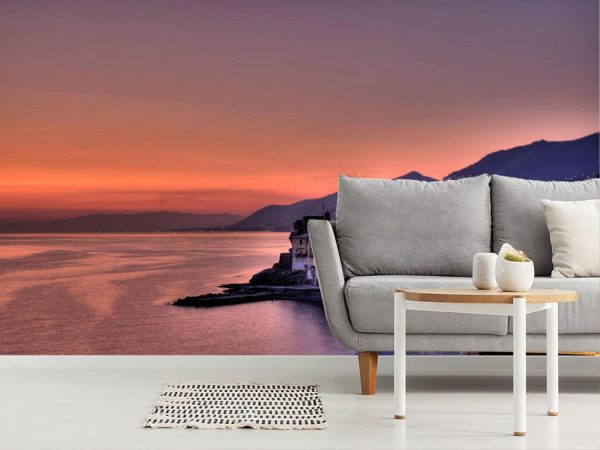 Italian | Camogli Sunset Wallpaper Mural Italian Italian