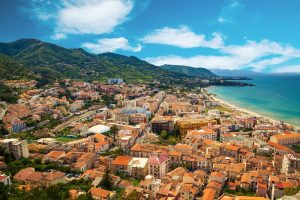 Italian | Cefalu Residential District Near The Sea In Italy Mural Wallpaper Italian Italian