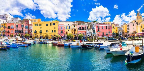 Italian | Colorful Procida Wallpaper Mural Italian Italian