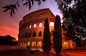 Italian | Colosseum Sunrise Mural Wallpaper Italian Italian