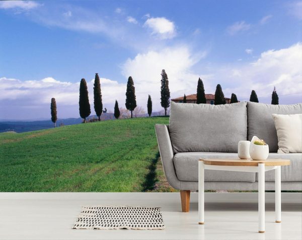 Italian | Farm House In Tuscan Countryside Wallpaper Mural Italian Italian