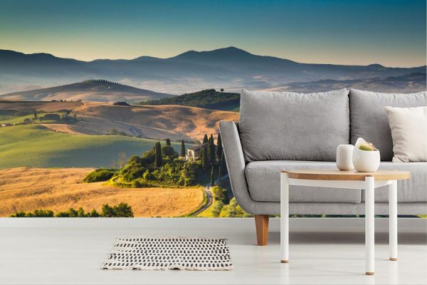 Italian | Golden Morning In Tuscany Wallpaper Mural Italian Italian