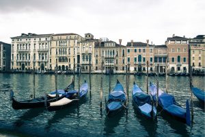 Italian | Gondolas In Blue Mural Wallpaper Italian Italian