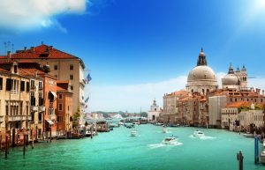 Italian | Grand Canal and Basilica Santa Maria Della Salute, Venice, Italy Mural Wallpaper Italian Italian