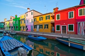 Italian | Italy Venice Burano Island With Traditional Colorful Houses Mural Wallpaper Italian Italian