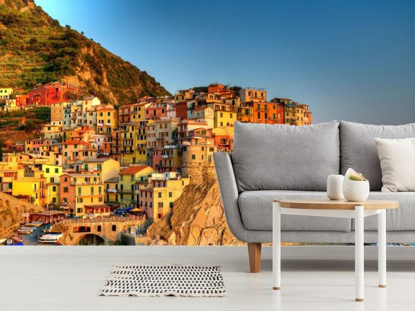 Italian | Manarola – Sunset Harbor Wall Mural Italian Italian