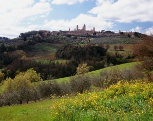 Italian | Medieval Town In San Gimignano, Italy Mural Wallpaper Italian Italian