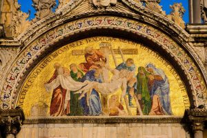 Italian | Mosaic Detail of Facade on St. Mark’s Cathedral, Venice, ItalyMural Wallpaper Italian Italian