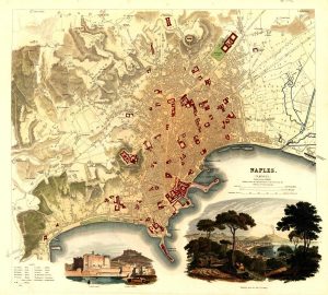 Italian | Naples, Italy 1835 Map Wallpaper Mural Italian Italian