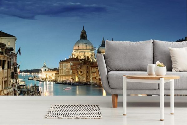 Italian | Night In Grand Canal Wallpaper Mural Italian Italian