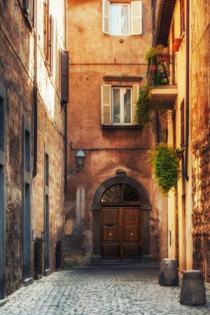 Italian | Small Alley In The Tuscan Village Mural Wallpaper Italian Italian