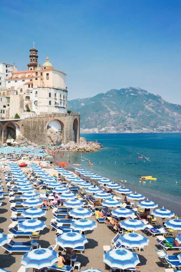 Italian | Summer Atrani Beach With Umbrellas Wall Mural Beach & Tropical Beach & Tropical