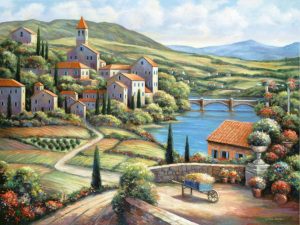 Italian | The Village A Mural Wallpaper Italian Italian