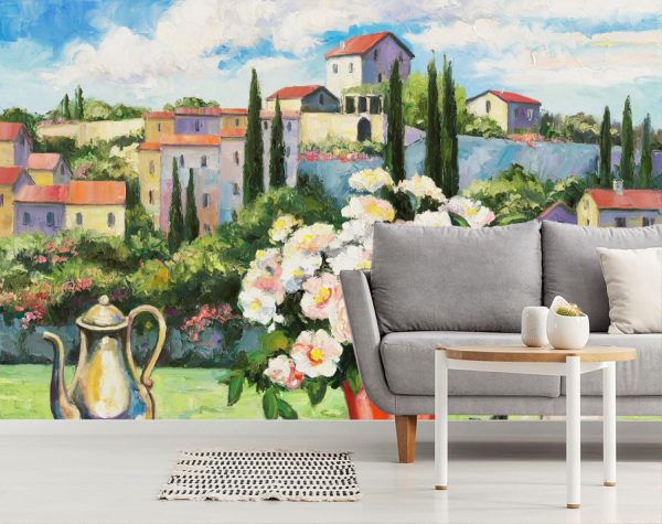 Italian | Tuscan Roses Mural Wallpaper Italian Italian