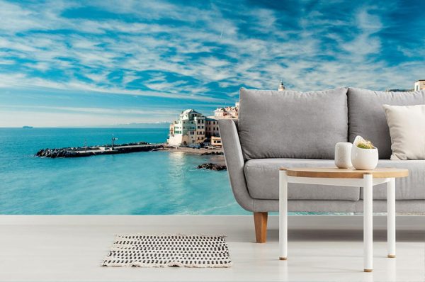 Italian | View of Bogliasco Wallpaper Mural Italian Italian