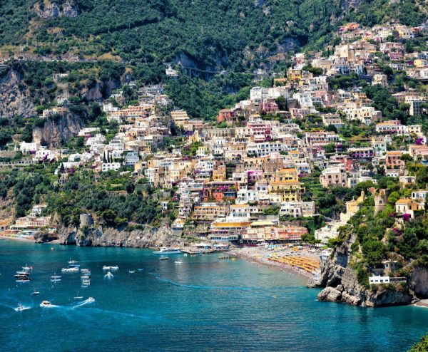 Italian | View of The Town of Positano Mural Wallpaper Italian Italian