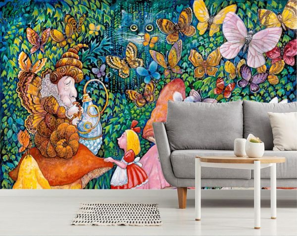 Kids Rooms | Alice And The Caterpillar Wallpaper Mural Kids Rooms Kids Rooms