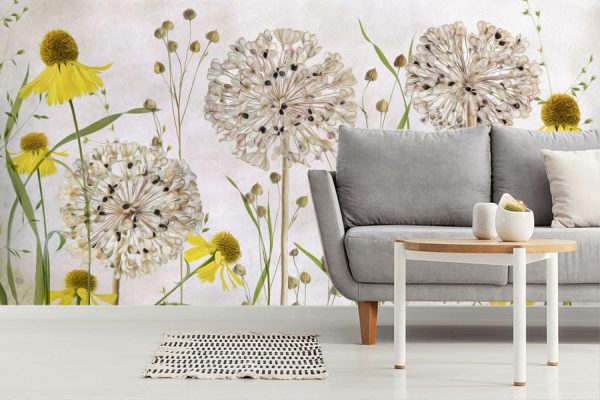 Kids Rooms | Alliums and Heleniums Mural Wallpaper Flowers Flowers