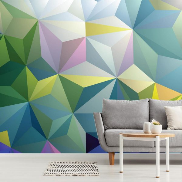 Kids Rooms | Colorful Triangle Geometric Wallpaper Mural Art & Graphics Art & Graphics