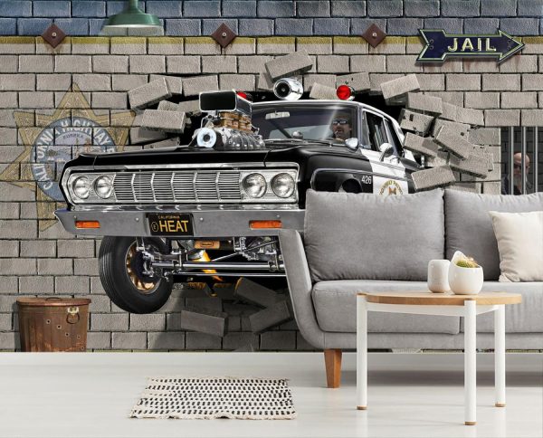 Kids Rooms | Cop Car Break Out (No Text) Wall Mural Kids Rooms Kids Rooms