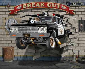 Kids Rooms | Cop Car Break Out Wall Mural Kids Rooms Kids Rooms