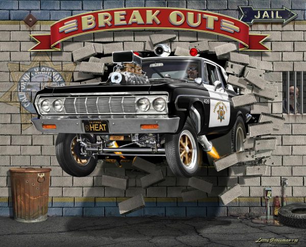 Kids Rooms | Cop Car Break Out Wall Mural Kids Rooms Kids Rooms