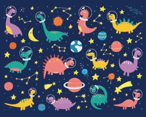 Kids Rooms | Dinosaurs Flying In Space Mural Wallpaper Animals Animals