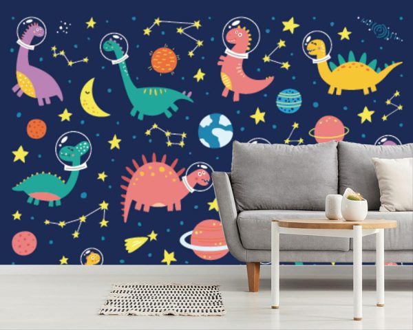 Kids Rooms | Dinosaurs Flying In Space Mural Wallpaper Animals Animals