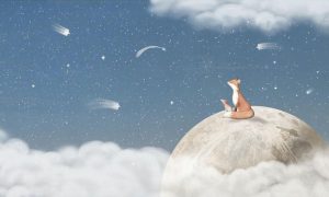 Kids Rooms | Fox On The Moon – Blue Wallpaper Mural Kids Rooms Kids Rooms