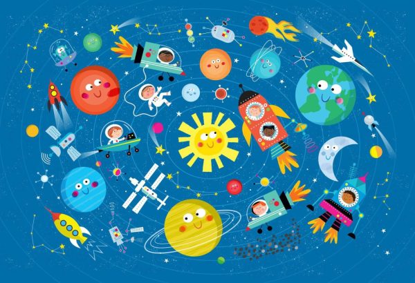 Kids Rooms | Fun Solar System Mural Wallpaper Kids Rooms Kids Rooms