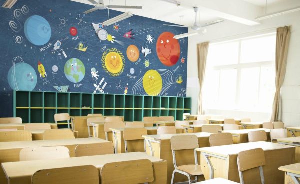 Kids Rooms | Fun Solar System Mural Wallpaper Kids Rooms Kids Rooms