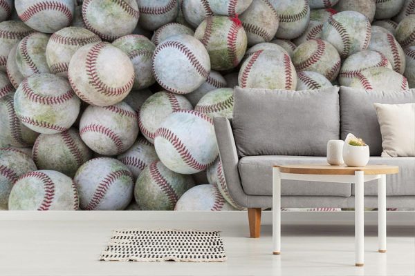 Kids Rooms | Large Stack Of Baseballs Wallpaper Mural Kids Rooms Kids Rooms