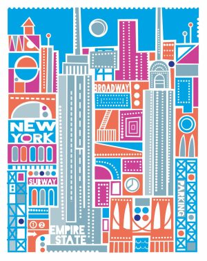 Kids Rooms | New York City Mural Wallpaper – Silver City & Skyline City & Skyline