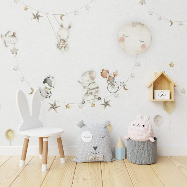 Kids Rooms | Sleeping Moon Wall Mural Animals Animals