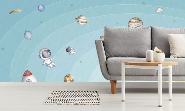 Kids Rooms | Space Joy Light Mural Wallpaper Kids Rooms Kids Rooms