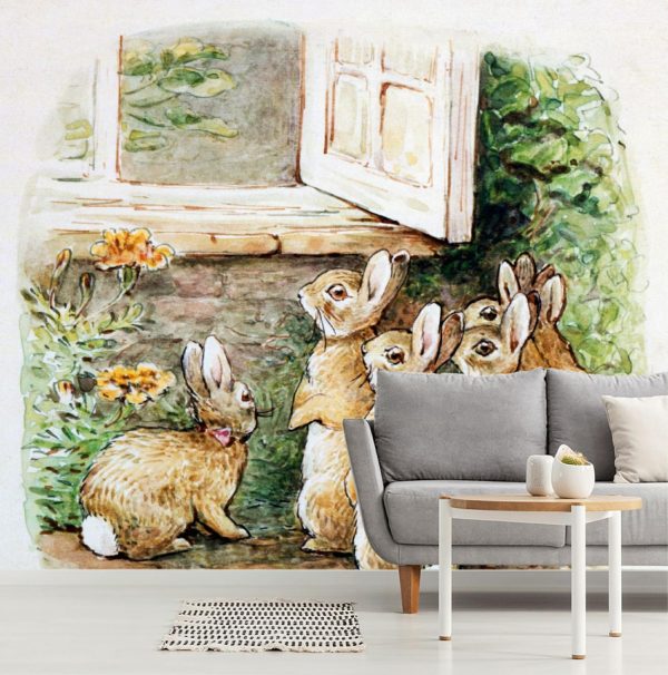 Kids Rooms | The Flopsy Bunnies At The Window Wallpaper Mural Kids Rooms Kids Rooms