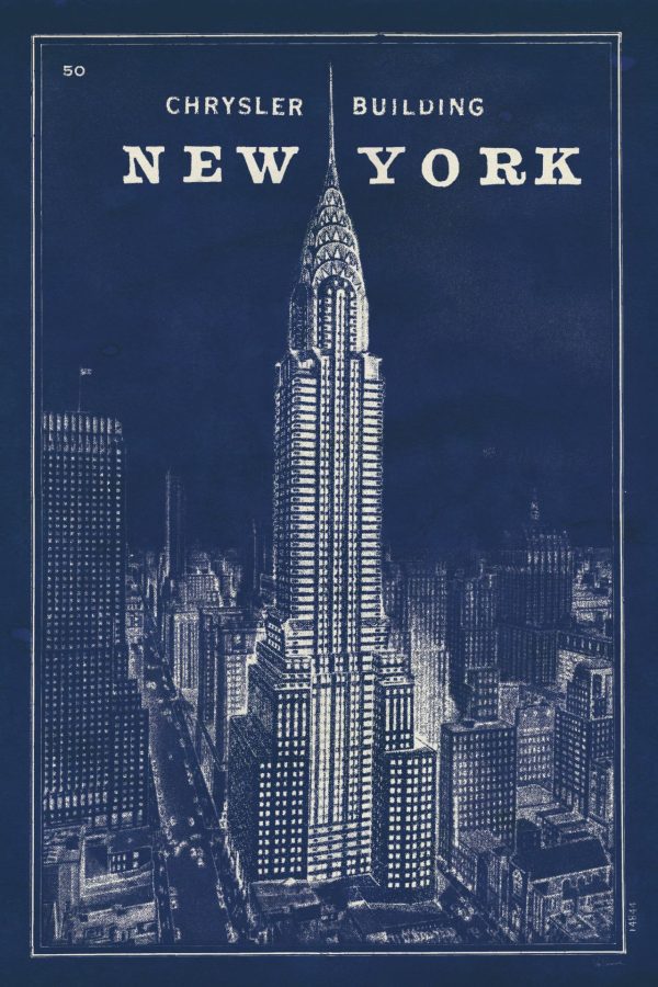 Landmarks | Blueprint New York Chrysler Building Wall Mural City & Skyline City & Skyline