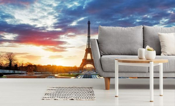 Landmarks | Eiffel Tower at Dawn Wallpaper Mural Landmarks Landmarks