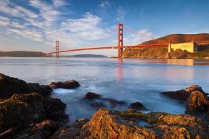 Landmarks | Golden Gate At Dawn Wall Mural Landmarks Landmarks