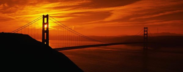 Landmarks | Golden Gate Bridge at Sunrise Wallpaper Mural Landmarks Landmarks