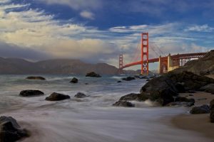 Landmarks | Golden Gate Bridge At Sunset Wall Mural Landmarks Landmarks