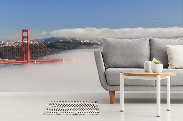 Landmarks | Golden Gate Bridge in Fog Wallpaper Mural Landmarks Landmarks