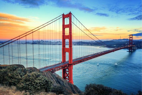 Landmarks | Golden Gate Bridge Morning Wallpaper Mural Landmarks Landmarks